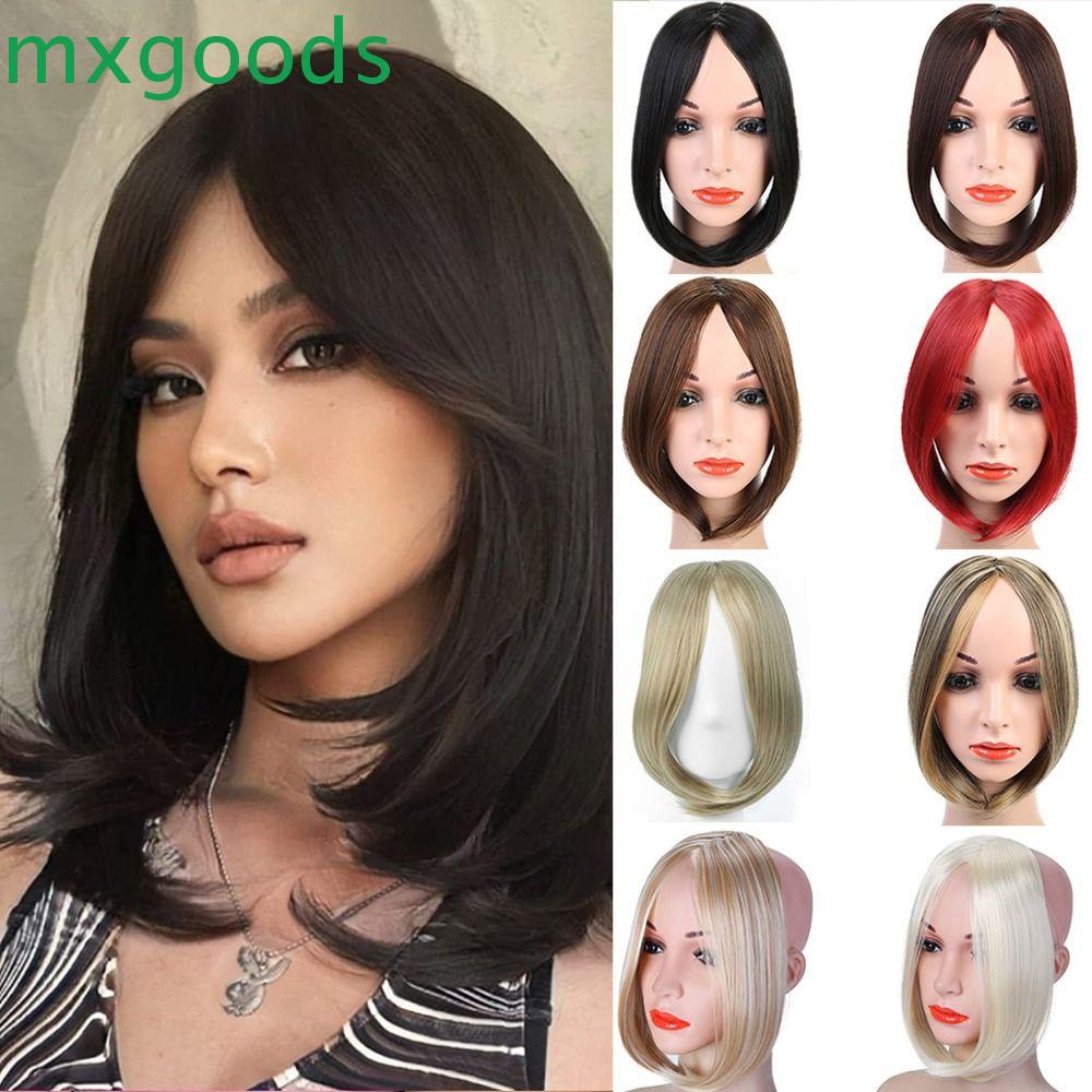 Mxgoods Kẹp Tóc Mái Ngang Trán Bằng Sợi Tổng Hợp Màu Nâu Đen Dễ Phối Đồ Cho Nữ