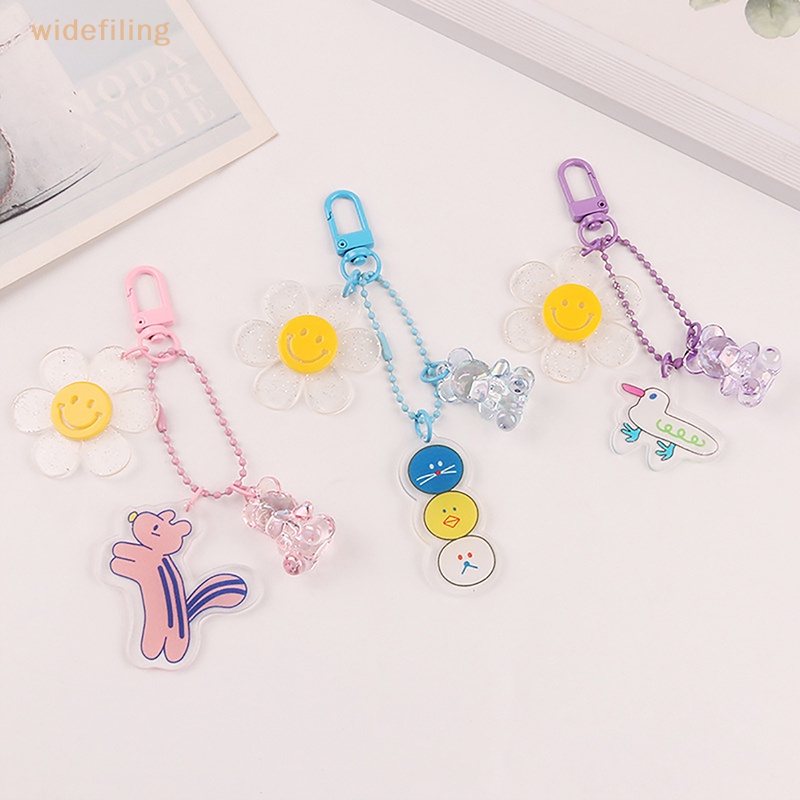 Móc Khóa Acrylic Trong Suốt Họa Tiết Hoa Hướng Dương Hoạt Hình Dễ Thương