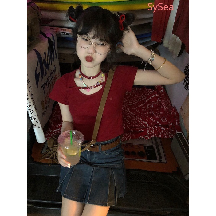 Áo Sơ Mi Dopamine Trái Tim Đa Năng Quyến Rũ Thời Trang Mùa Hè Cho Nữ