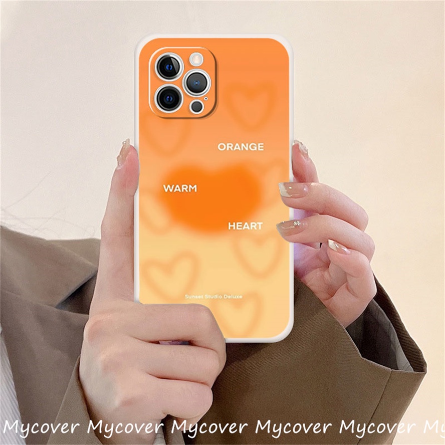 Ốp Điện Thoại Silicon Họa Tiết Trái Cam Cho iPhone 11 13 12 14 Pro Max X XR Xs Max 6 7 8 Plus