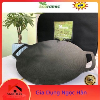 Chảo đá nướng Ecoramic Hàn Quốc size 33cm, size 36cm, chảo nướng thịt BBQ chống dính cao cấp