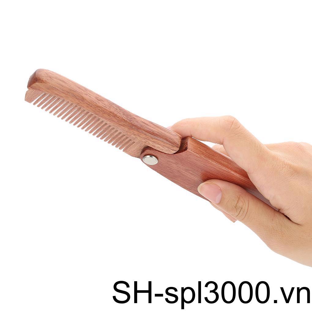 Lược Chải Tóc Massage Da Đầu Cầm Tay Bằng Gỗ Có Thể Gấp Gọn