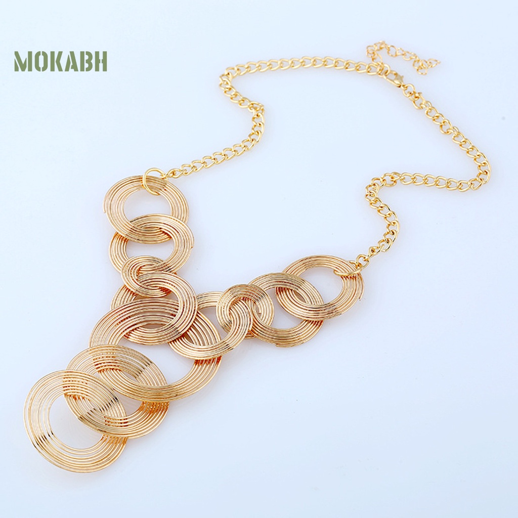 [Mới] Vòng Cổ Nhiều Lớp Mặt Hình Học Mạ Điện Không Phai Màu Phong Cách Âu Mỹ Tối Giản Cho Nữ