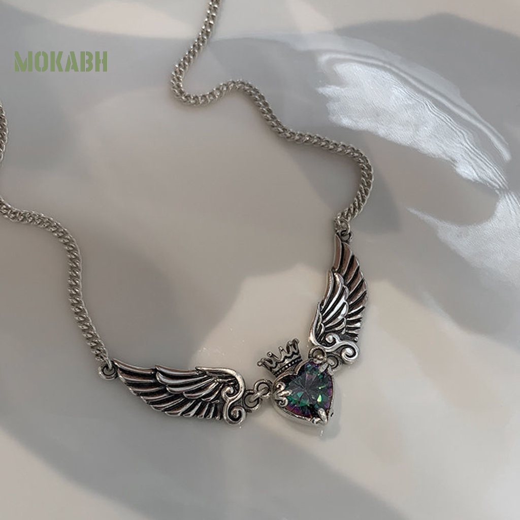 [Mới] Vòng cổ Mặt Hình Trái Tim Pha Lê Giả Mạ Điện Không Gây Dị Ứng Trang Sức Thời Trang