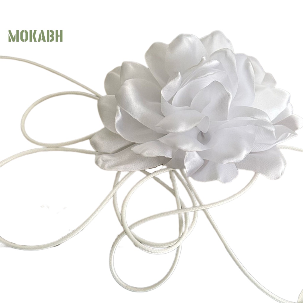 Vòng Cổ Choker Màu Trơn Họa Tiết Hoa Thanh Lịch Có Thể Điều Chỉnh Cho Nữ