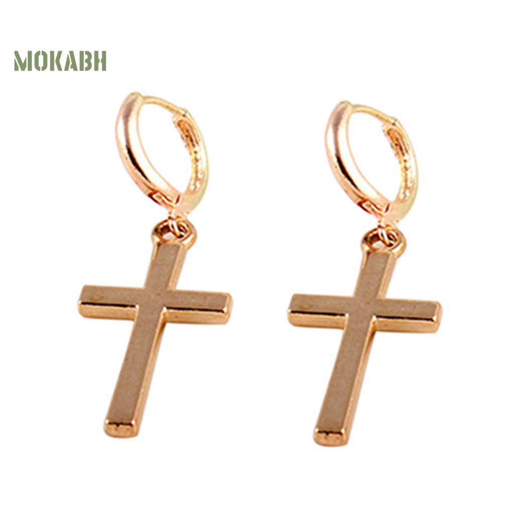 Bông Tai Hình Chữ Thập Bằng Hợp Kim Không Phai Màu Tinh Tế Thời Trang Dự Tiệc Cho Nữ