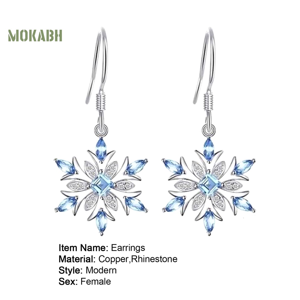 1 Đôi Bông Tai Móc Hình Bông Tuyết Nhẹ Nhàng Thanh Lịch Thời Trang Cho Nữ