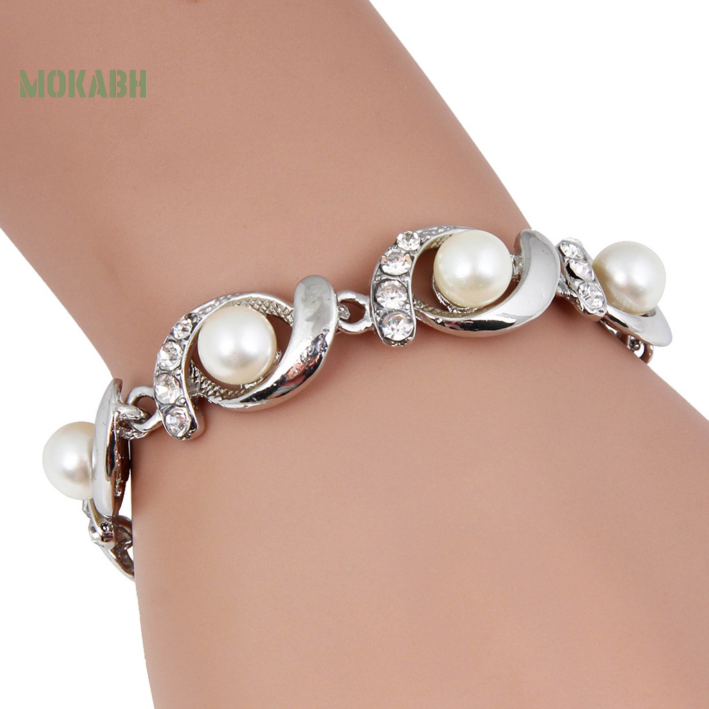 [Mới] Vòng Đeo Tay Mạ Điện Đính Kim Cương Giả Sang Trọng Sáng Bóng Có Thể Điều Chỉnh Trang Sức Cho Nữ