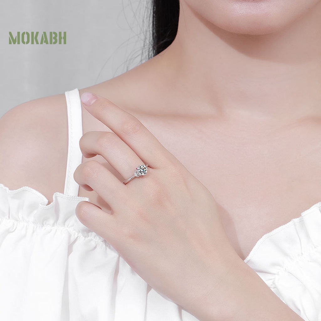 [Mới] Nhẫn Đính Hôn Mở Mạ Điện Đá Zirconia Sáng Bóng Lấp Lánh Dành Cho Nữ