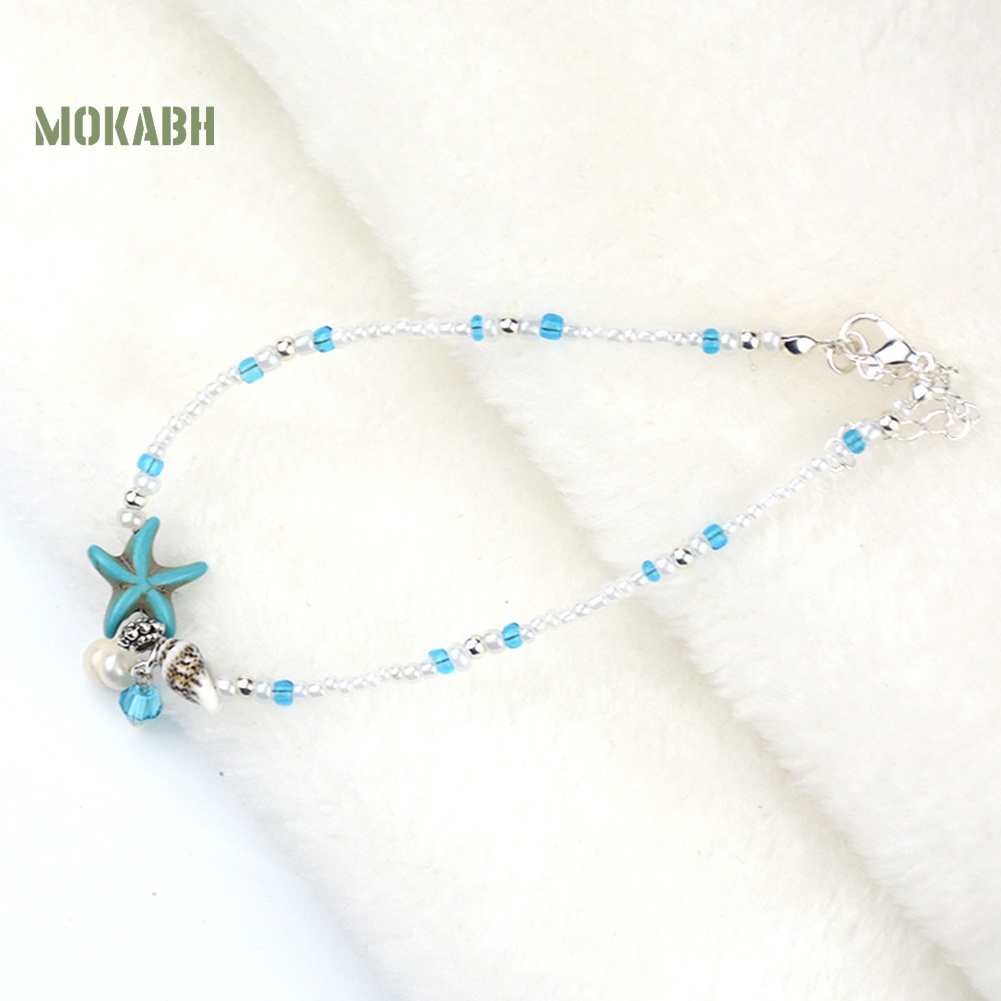 Lắc Chân Chuỗi Hạt Hình Sao Biển Phong Cách Boho Thời Trang Cho Nữ