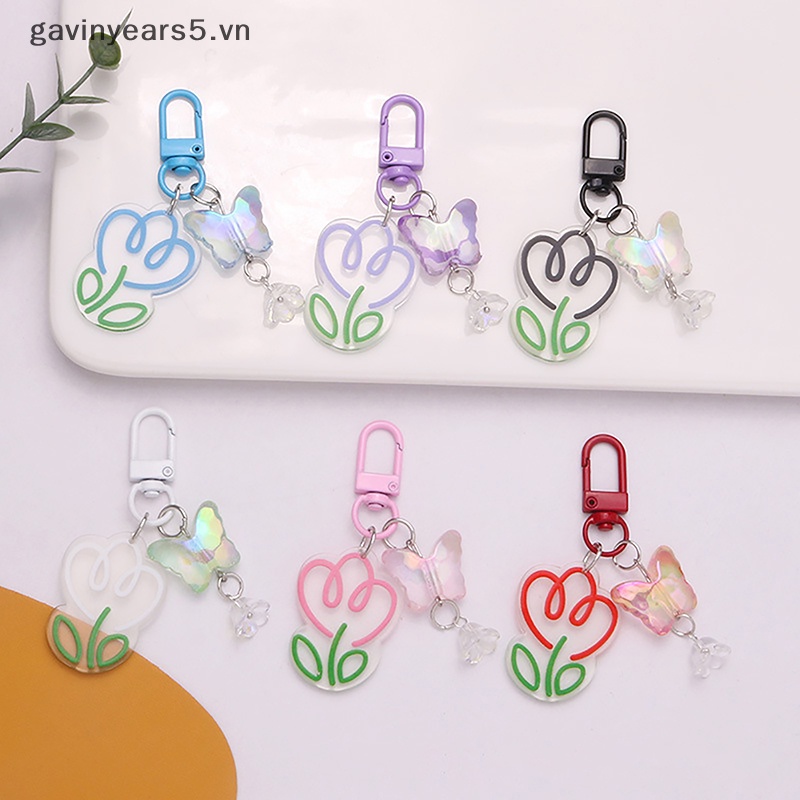 Móc Khóa Hình Hoa Tulip Bằng Acrylic Trong Suốt Nhiều Màu Độc Đáo