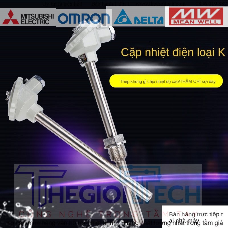 Cặp Nhiệt Điện Loại K Chịu Nhiệt Độ Cao 2520 Thép Không Gỉ 310S Lò Nung Gạch 1300 Độ - 130 Cắm Sâu 1500Mm