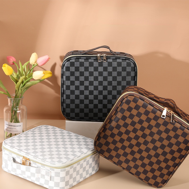 Hộp Đựng Dụng Cụ Trang Điểm Bằng PU Sức Chứa Lớn Tiện Dụng