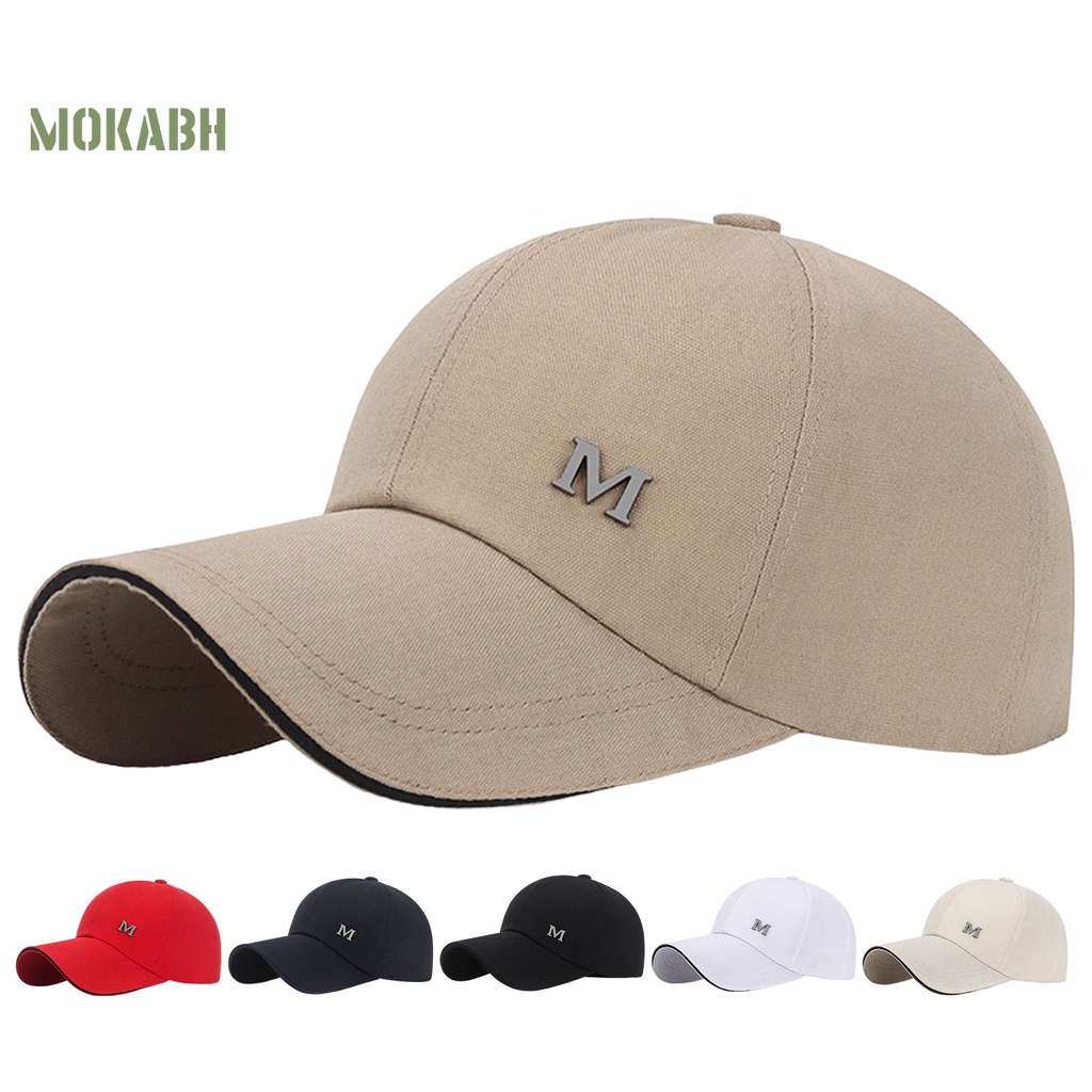 [Mok Abh] Mũ Lưỡi Trai Màu Trơn Chống Nắng Thoải Mái Có Lỗ Buộc Tóc Đuôi Ngựa Có Thể Điều Chỉnh Cho Nam Và Nữ