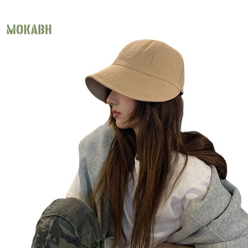Nón Rộng Vành Màu Trơn Điều Chỉnh Được Có Dây Rút Thời Trang Mùa Hè Cho Nữ