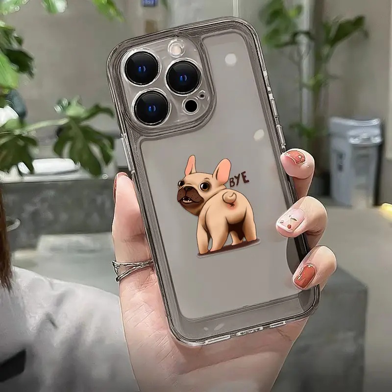Ốp Điện Thoại TPU Mềm Trong Suốt Chống Sốc In Hình Chú Cún Dễ Thương Cho IPhone 11 14 13 12 Pro Max XS X XR 7 + 8 6 6S Plus Sự Bảo Vệ