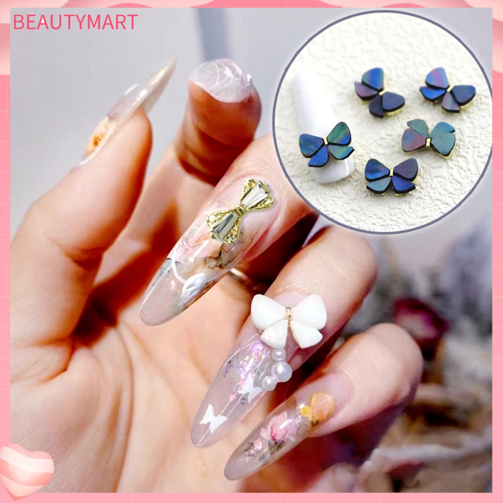 Bộ 10 Phụ Kiện Trang Trí Móng Tay Hình Nơ Bằng Hợp Kim Chống Rỉ Sét Màu Sắc Tươi Sáng