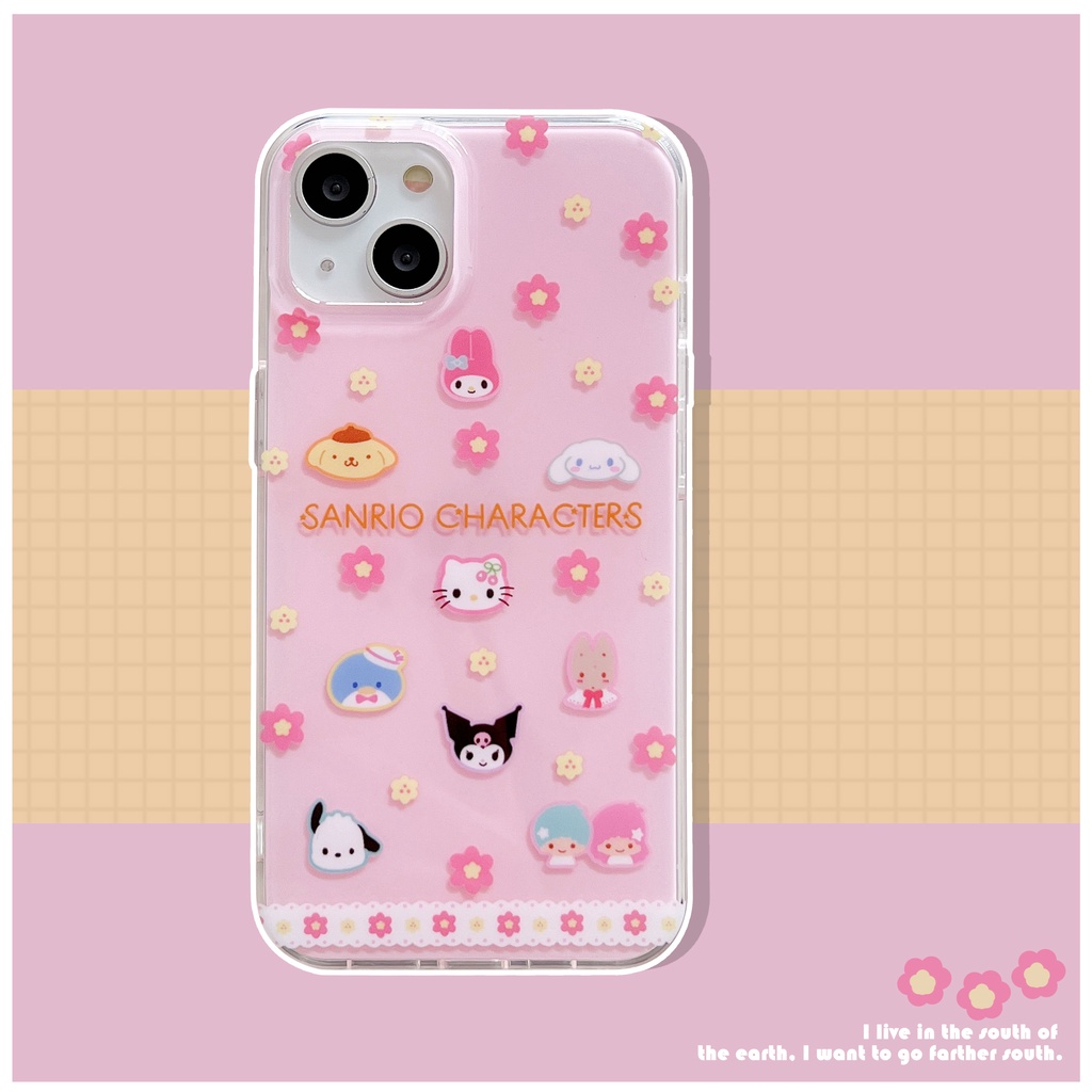 Ốp Điện Thoại TPU Mềm Trong Suốt Hai Mặt Họa Tiết Hoạt Hình Sanrio Cho iPhone 11 13 12 14 Pro Max