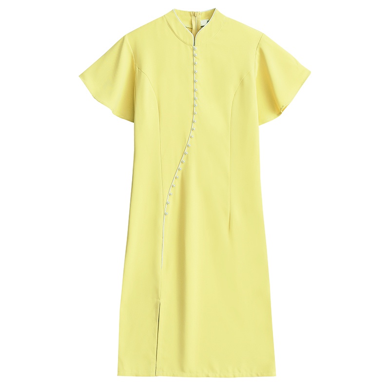 Sườn Xám Cách Tân Tay Ngắn Chất Chiffon Phong Cách Trung Hoa Thời Trang Mùa Hè Mới Cho Nữ