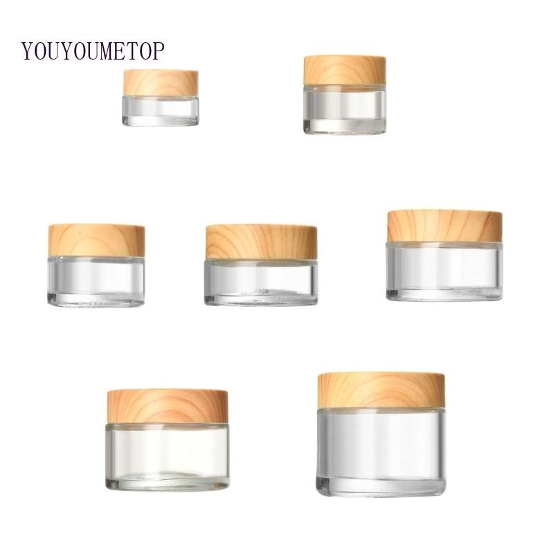 1 Hũ Thủy Tinh Nhỏ Hình Tròn Có Nắp Đựng Mẫu Thử Mỹ Phẩm