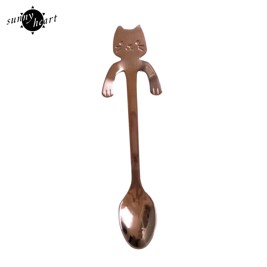 Muỗng Cà Phê Hình Mèo Bằng Thép Không Gỉ Thiết Kế Treo Độc Đáo