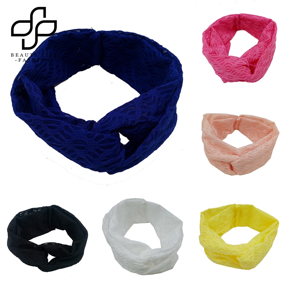 Băng Đô Ren Màu Trơn Dễ Thương Cho Bé Gái