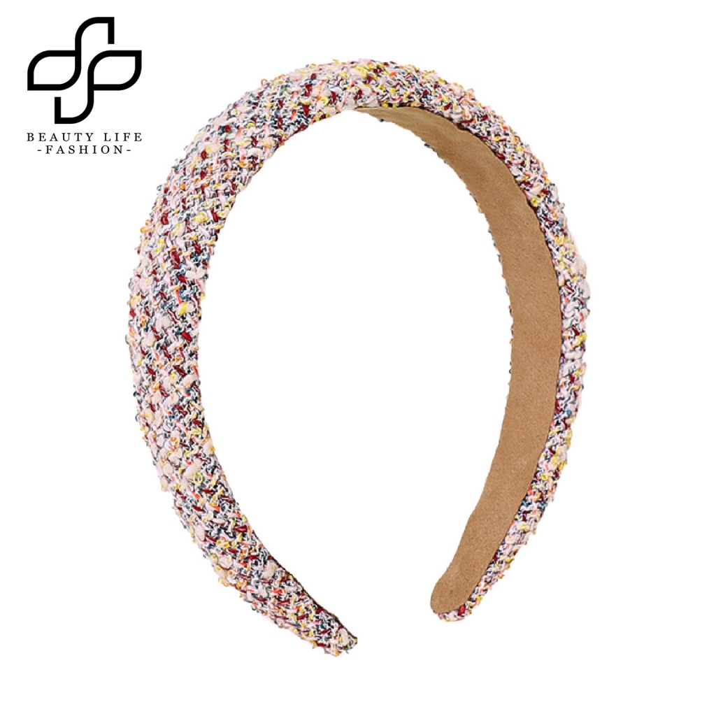 Băng Đô Cài Tóc Họa Tiết Sọc Caro Phong Cách Hàn Quốc Ngọt Ngào Cho Nữ