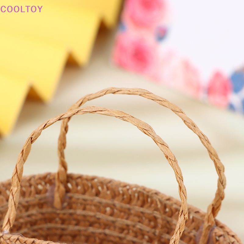 Giỏ Đan Mini Đựng Đồ Đa Năng Cho Nhà Búp Bê Tỷ Lệ 1 / 12