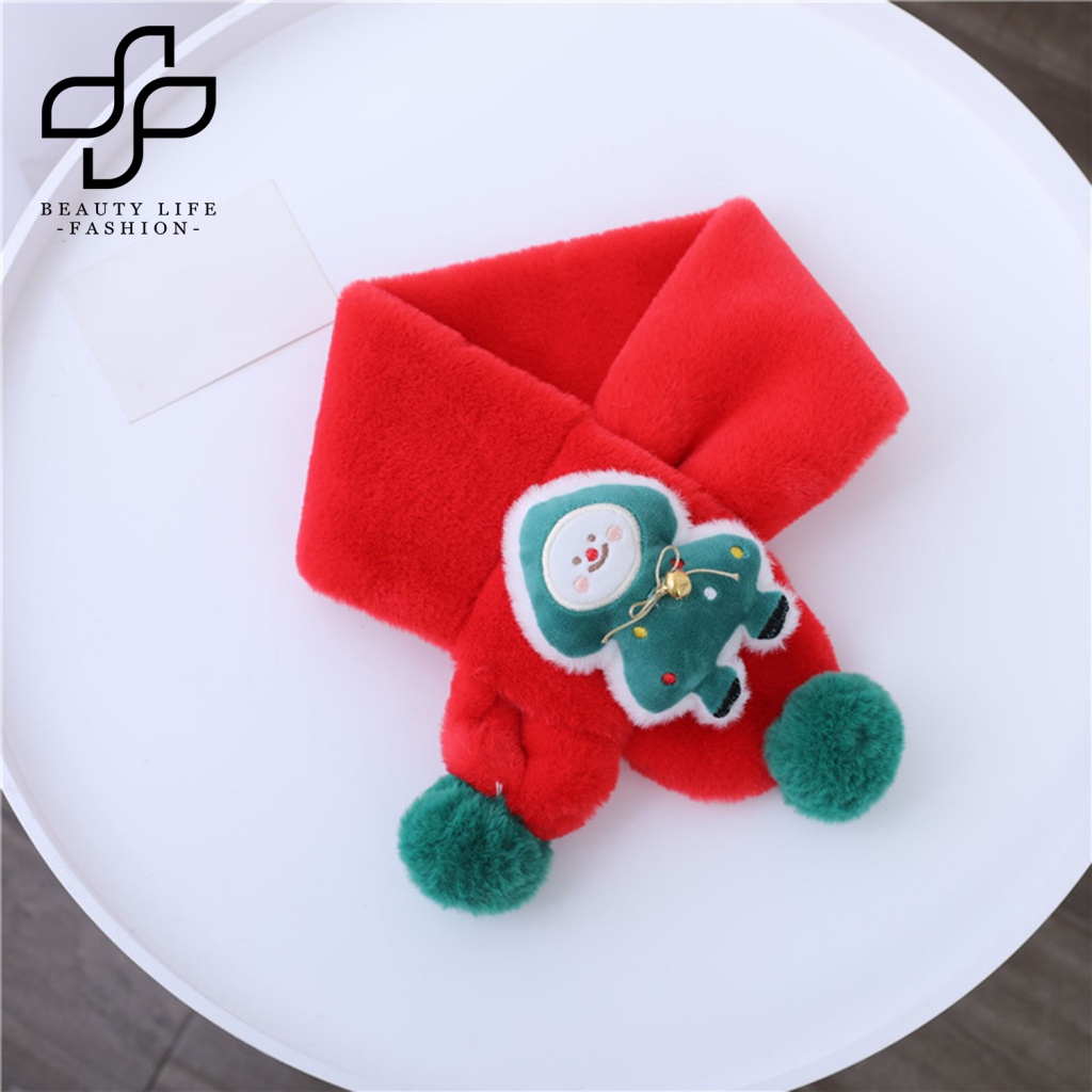 Khăn Choàng Cổ Bằng Vải Bông Họa Tiết Hoạt Hình Giáng Sinh Thời Trang Dành Cho Trẻ Em