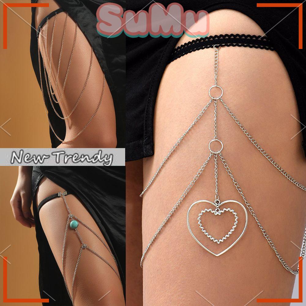 Chuỗi Dây Đeo Chân Nhiều Lớp|Phụ Kiện Cơ Thể Bikini Màu Sắc Gợi Cảm Cho Nữ