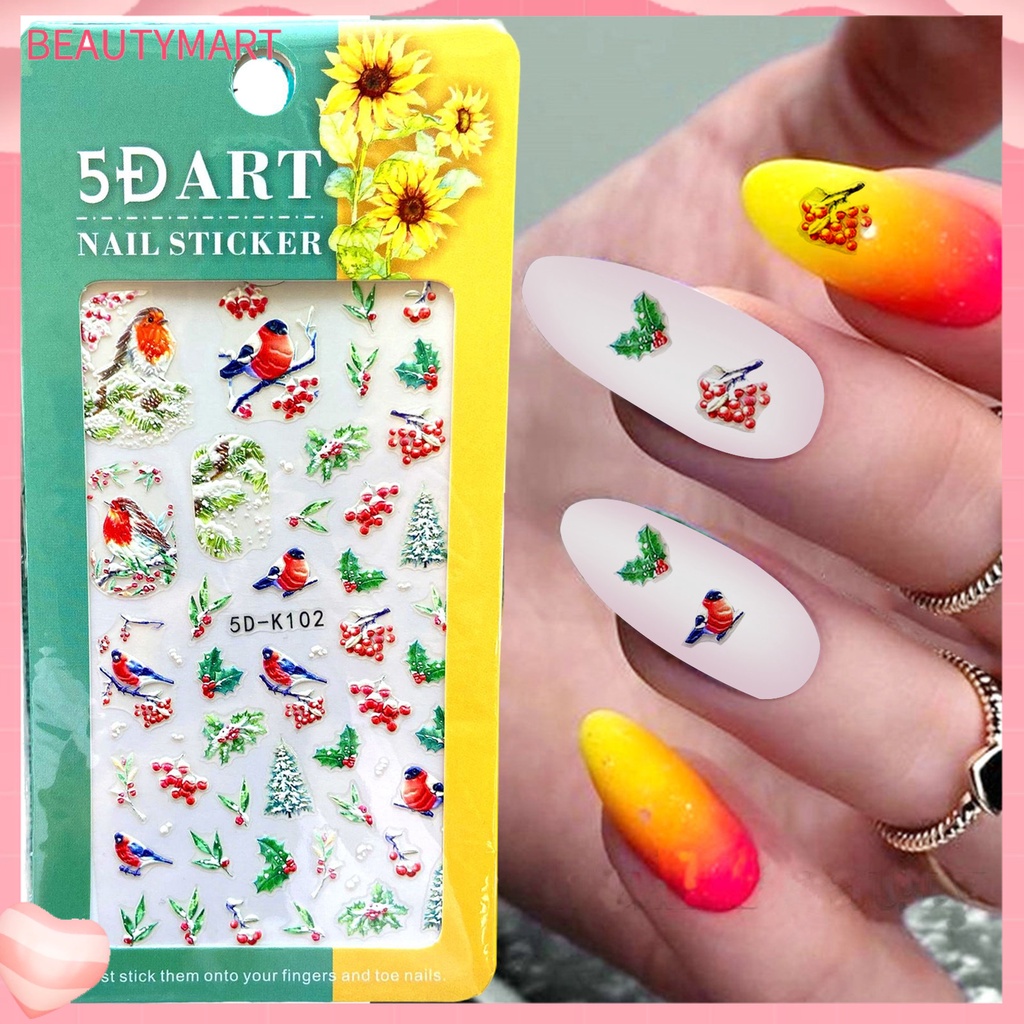 Miếng Dán Trang Trí Móng Tay Tự Dính Họa Tiết Tinh Tế Màu Sắc Sống Động Dễ Sử Dụng DIY