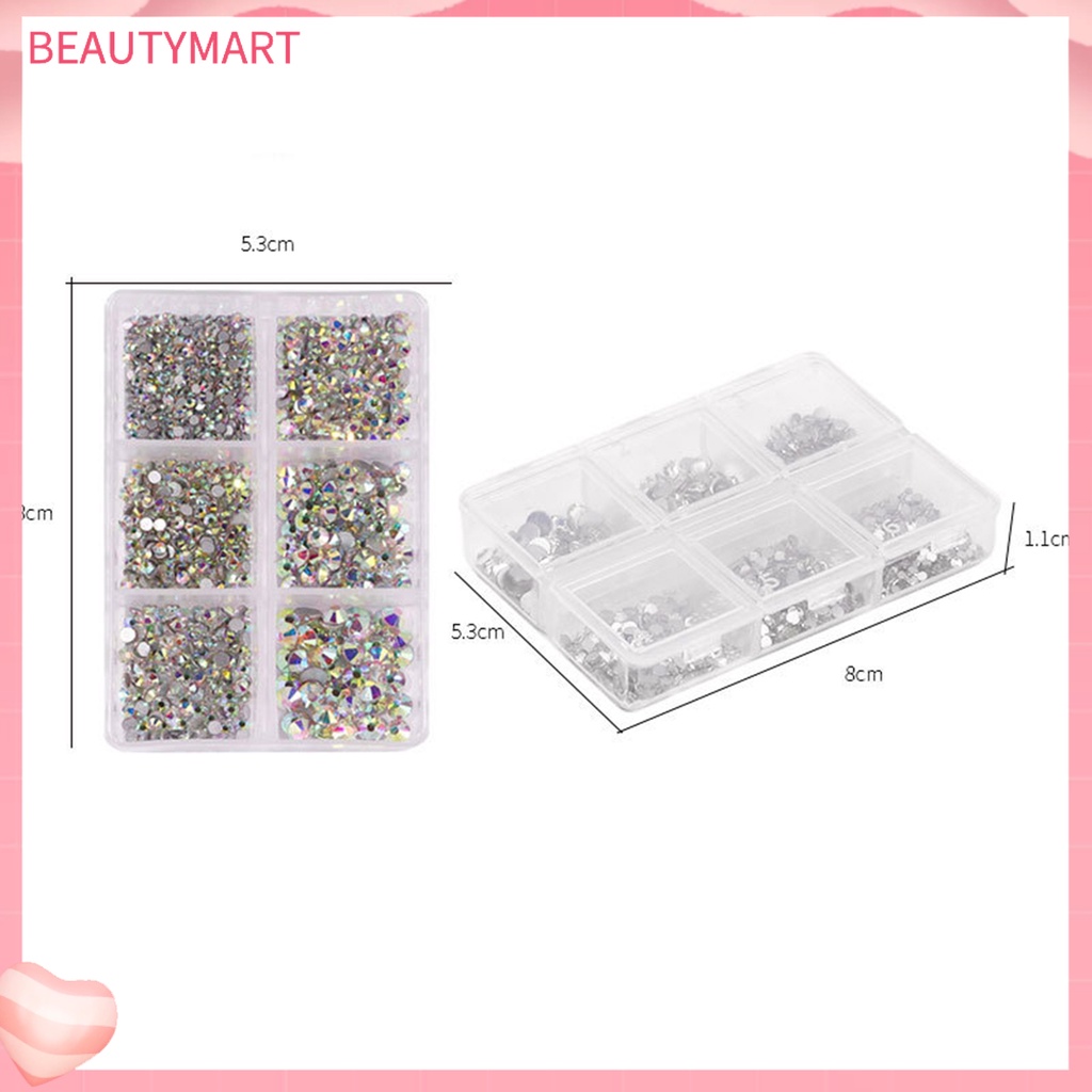 Hộp 6 Ngăn Đựng Đá Đa Năng Nhiều Hình Dạng Trang Trí Móng Tay Nghệ Thuật