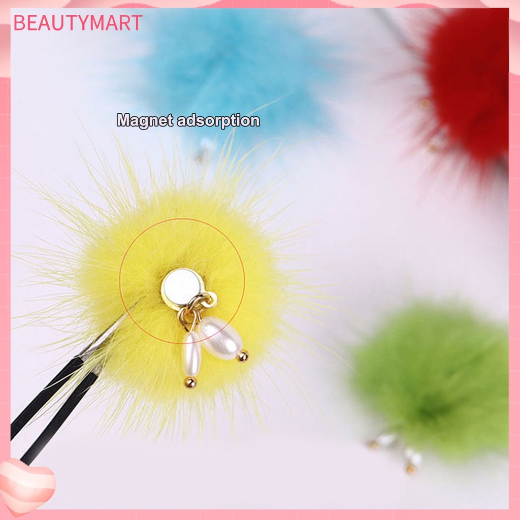 Bộ Móng Tay Giả Đính Ngọc Trai Và Quả Bông 3D Trang Trí Móng Nghệ Thuật DIY