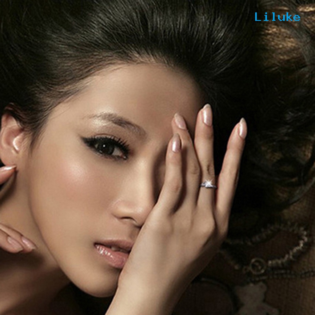 Nhẫn Mạ Bạc Đính Đá Zircon Thời Trang Cho Nữ