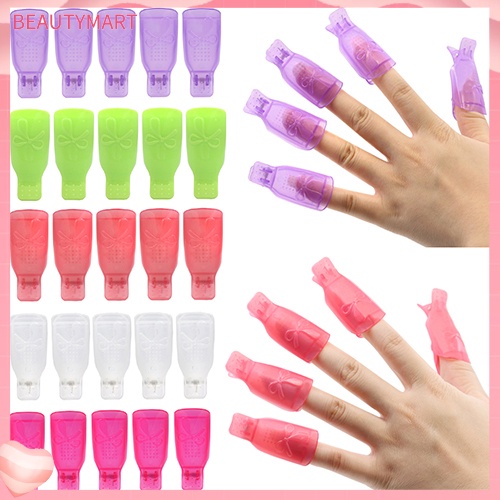Bộ 10 Kẹp Ủ Tẩy Sơn Móng Tay Bằng Nhựa Hình Nơ