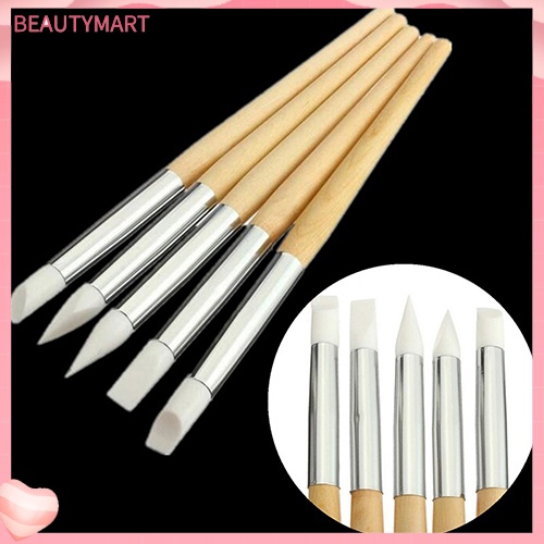 Set 5 Cọ Vẽ Trang Trí Móng Tay Bằng Silicone Tiện Dụng