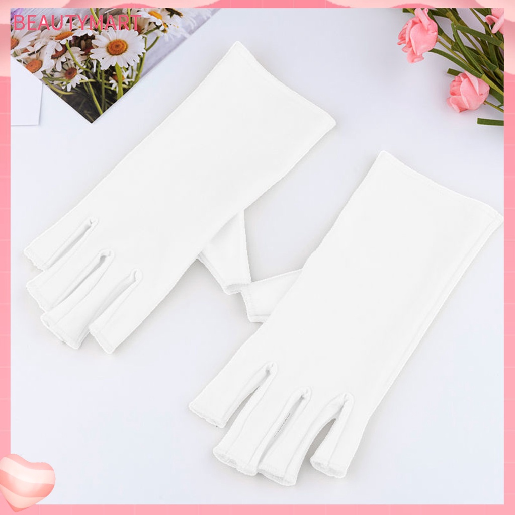 1 Đôi Găng Tay Hở Ngón Bằng Polyester Co Giãn Thoáng Khí Chống Tia UV Không Mùi Có Thể Giặt Rửa Tiện Dụng