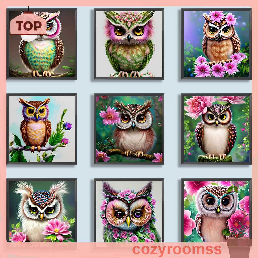 Tranh Đính Đá Kim Cương Toàn Bộ 5D DIY Hình Vẽ Con Cú