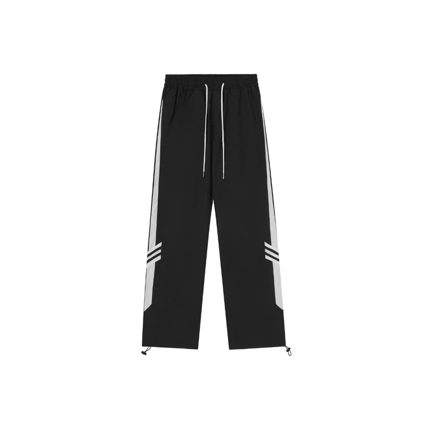 Quần Thể Thao Dây Rút Kẻ Sọc Bên Hông Dáng Rộng Phong Cách Retro Mỹ