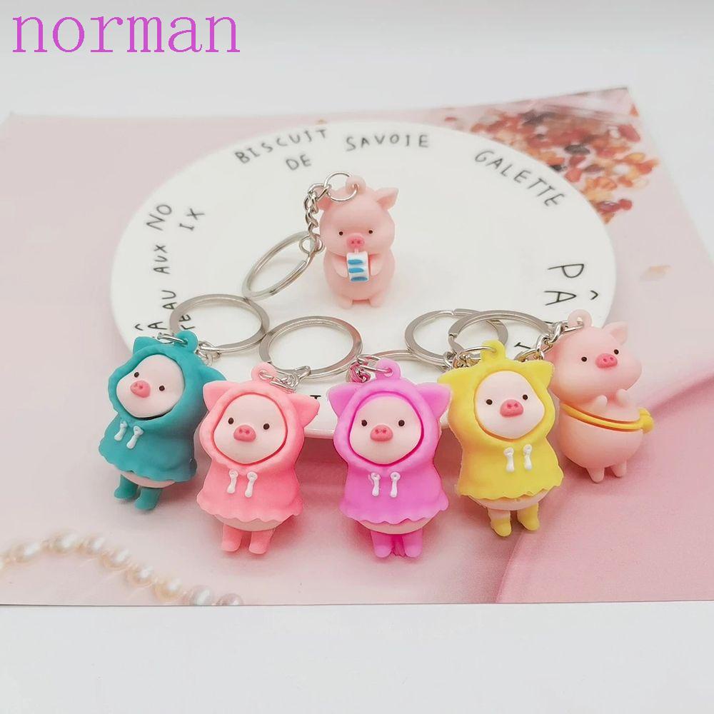 Móc Khóa Cao Su Mềm Hình Chú Heo Hoạt Hình Dễ Thương