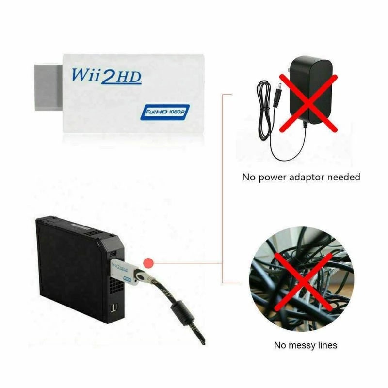 Bộ ChuyểN ĐổI Âm Thanh 3.5mm Sang HDMI Full HD 1080P Wii 2 HDMI Cho PC HDTV