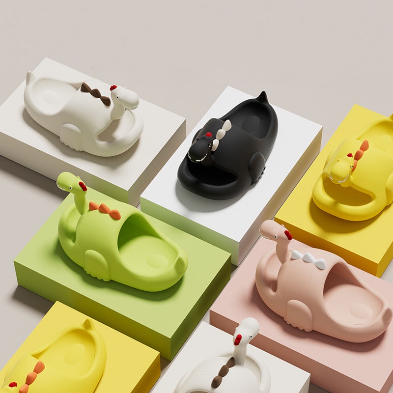 Dép Nhựa EVA Đế Mềm Hình Khủng Long Dễ Thương Cho Nữ