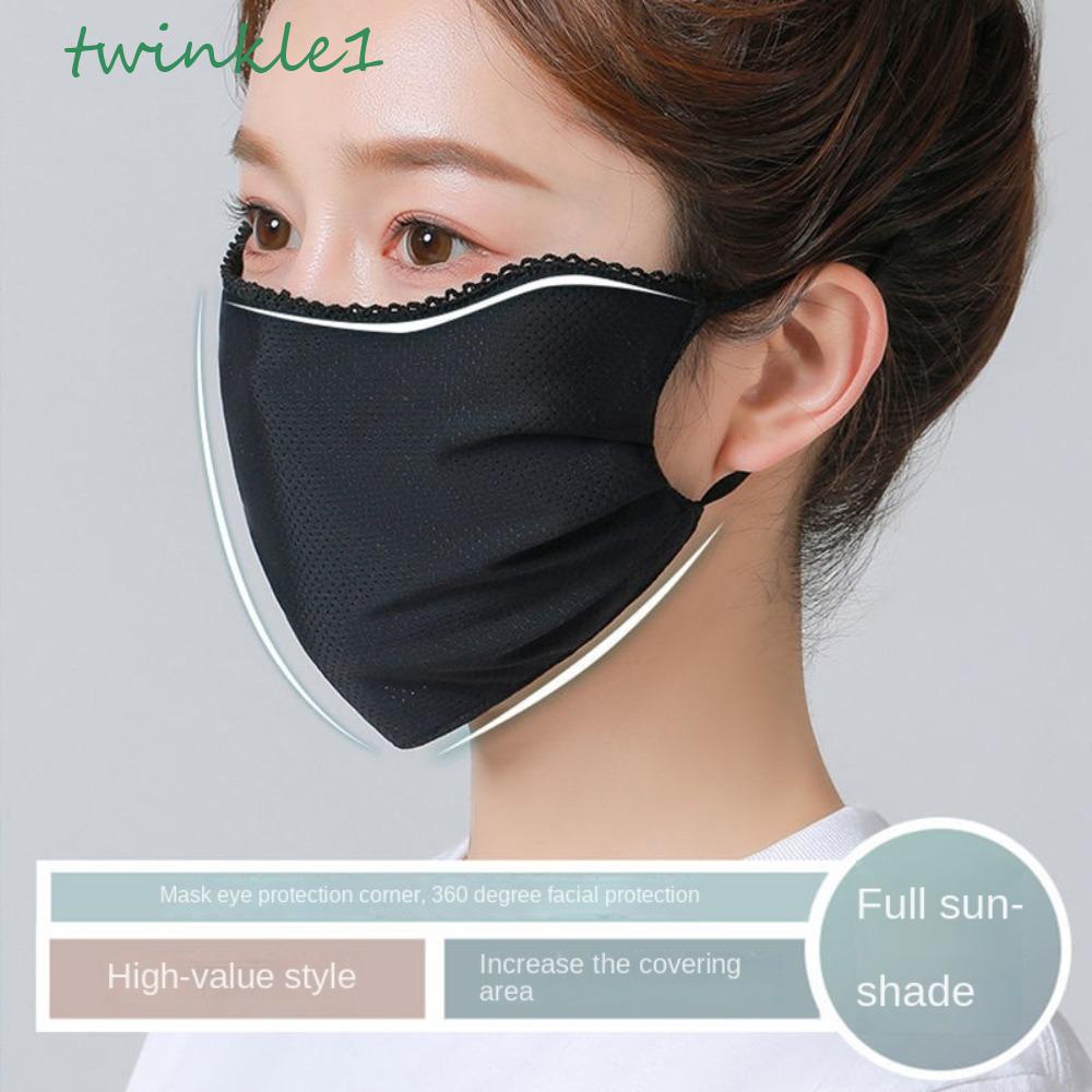 Khẩu Trang Ren Che Mặt Màu Sắc Trơn Dành Cho Nữ