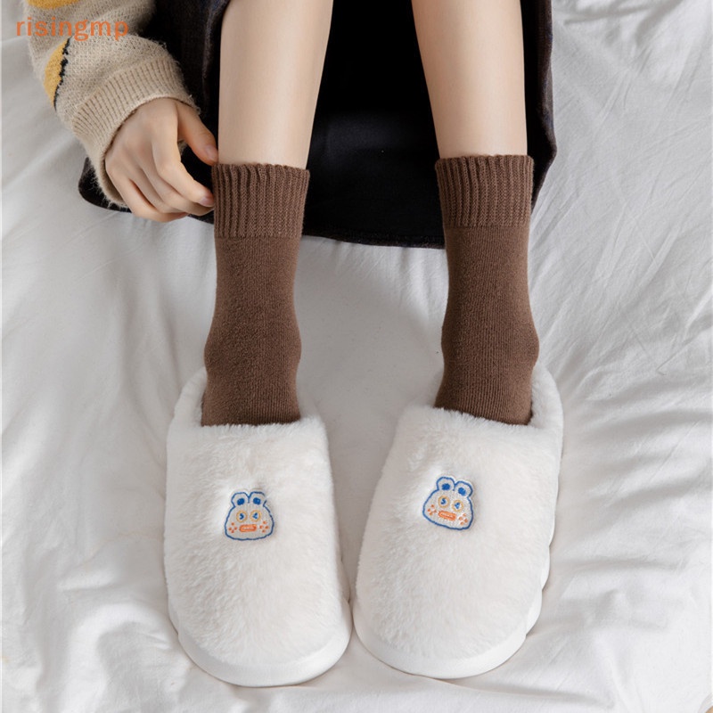 1 Đôi Tất Cotton Siêu Mỏng Giữ Ấm Màu Trơn Thời Trang Mùa Đông Cho Nữ