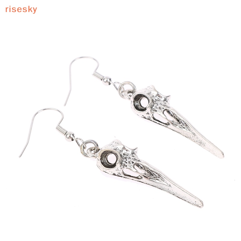 [risesky] Bông Tai Hình Đầu Lâu Chim Phong Cách Gothic Punk