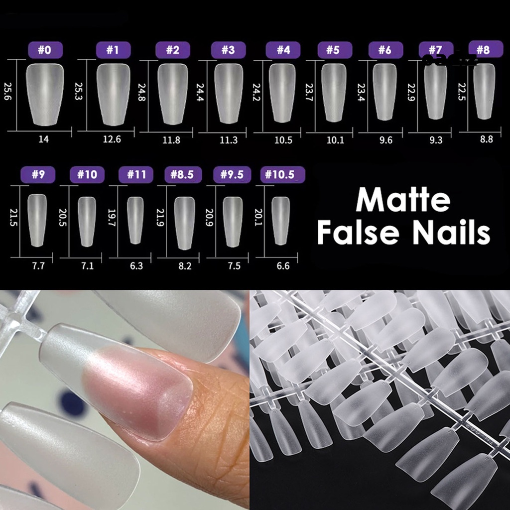 Bộ 300 Móng Tay Giả Hai Mặt Nhám Siêu Mỏng Dễ Tháo Rời