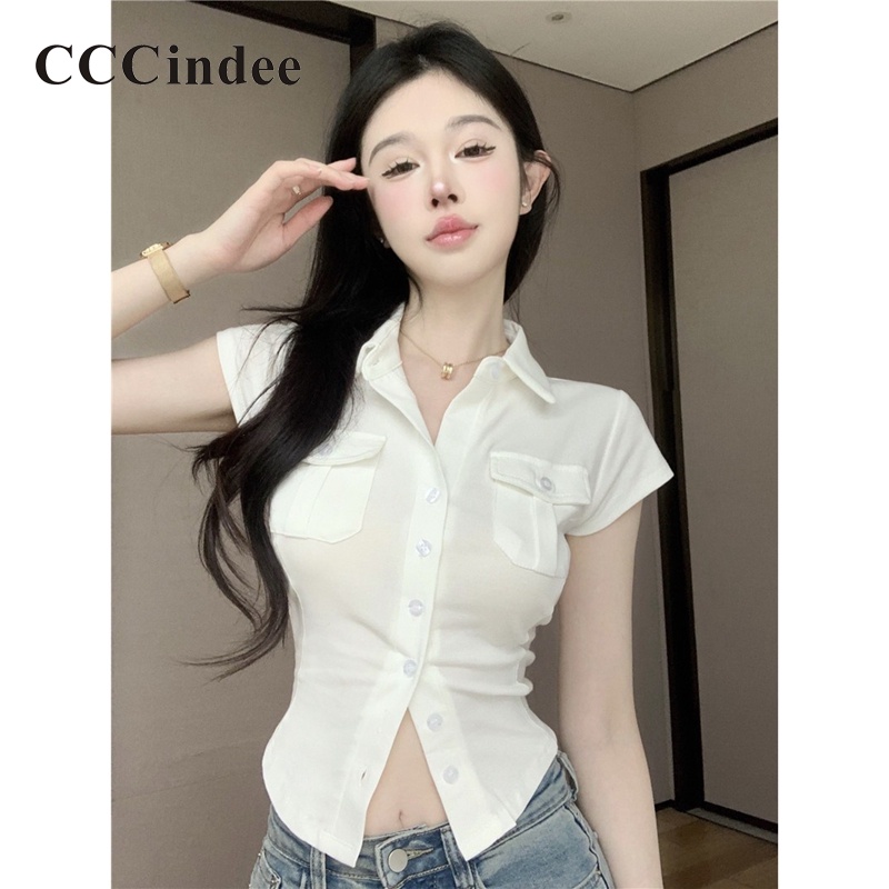 Áo Thun Polo Tay Ngắn Màu Trơn Dáng Ôm Thời Trang 2023 Dành Cho Bạn Nữ