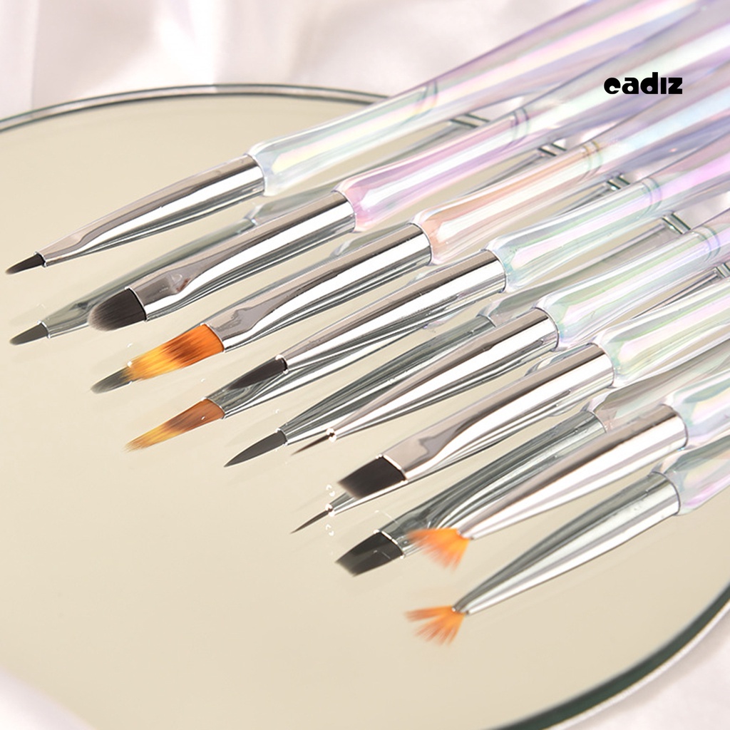 Set 12 Cọ Vẽ Móng Tay Nghệ Thuật Bằng Sợi Nylon Chống Trượt Linh Hoạt Chuyên Dụng Cho Salon DIY