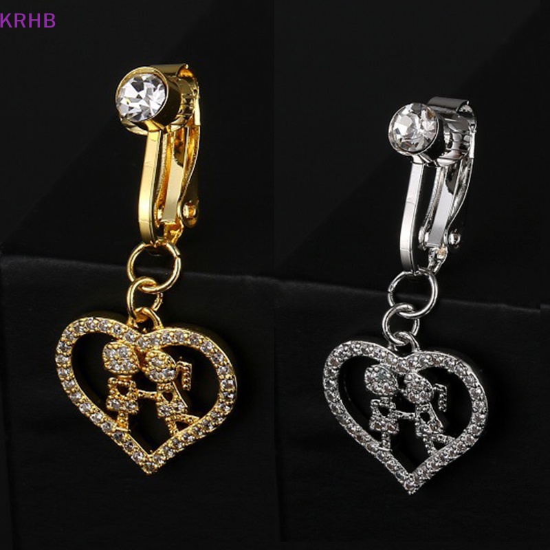 Khuyên Rốn Hình Trái Tim Đính Đá Nhân Tạo Thời Trang Mới