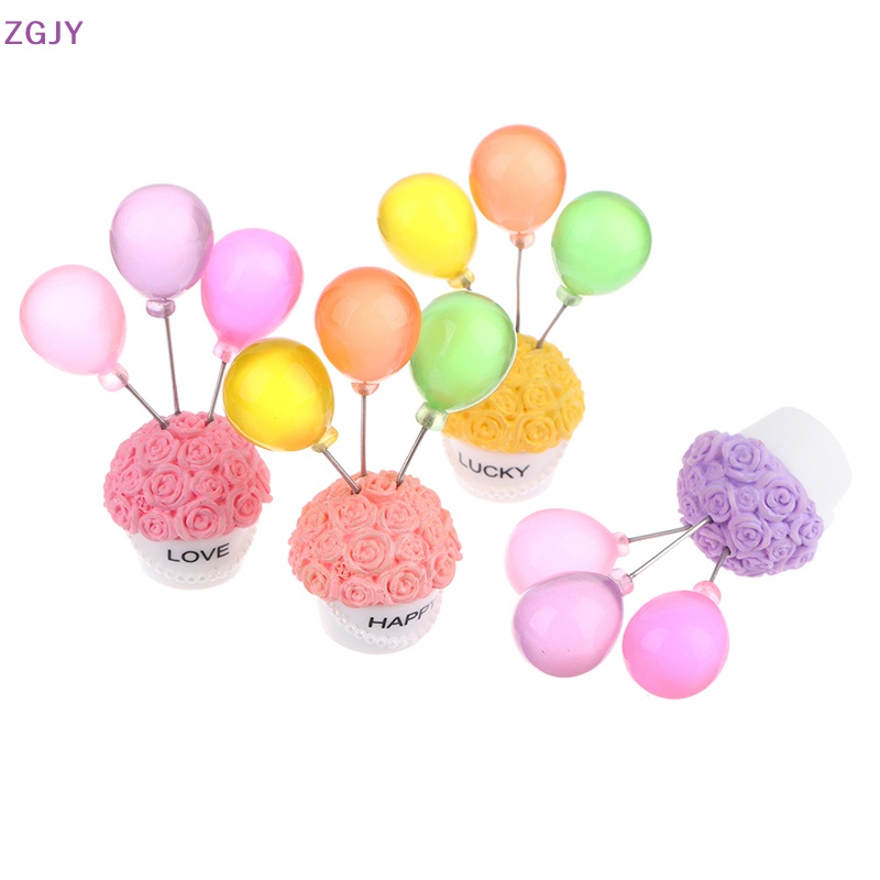 1 Bong Bóng Hoa Hồng Bằng Nhựa Resin Trang Trí Xe Hơi / Nhà Búp Bê Mới